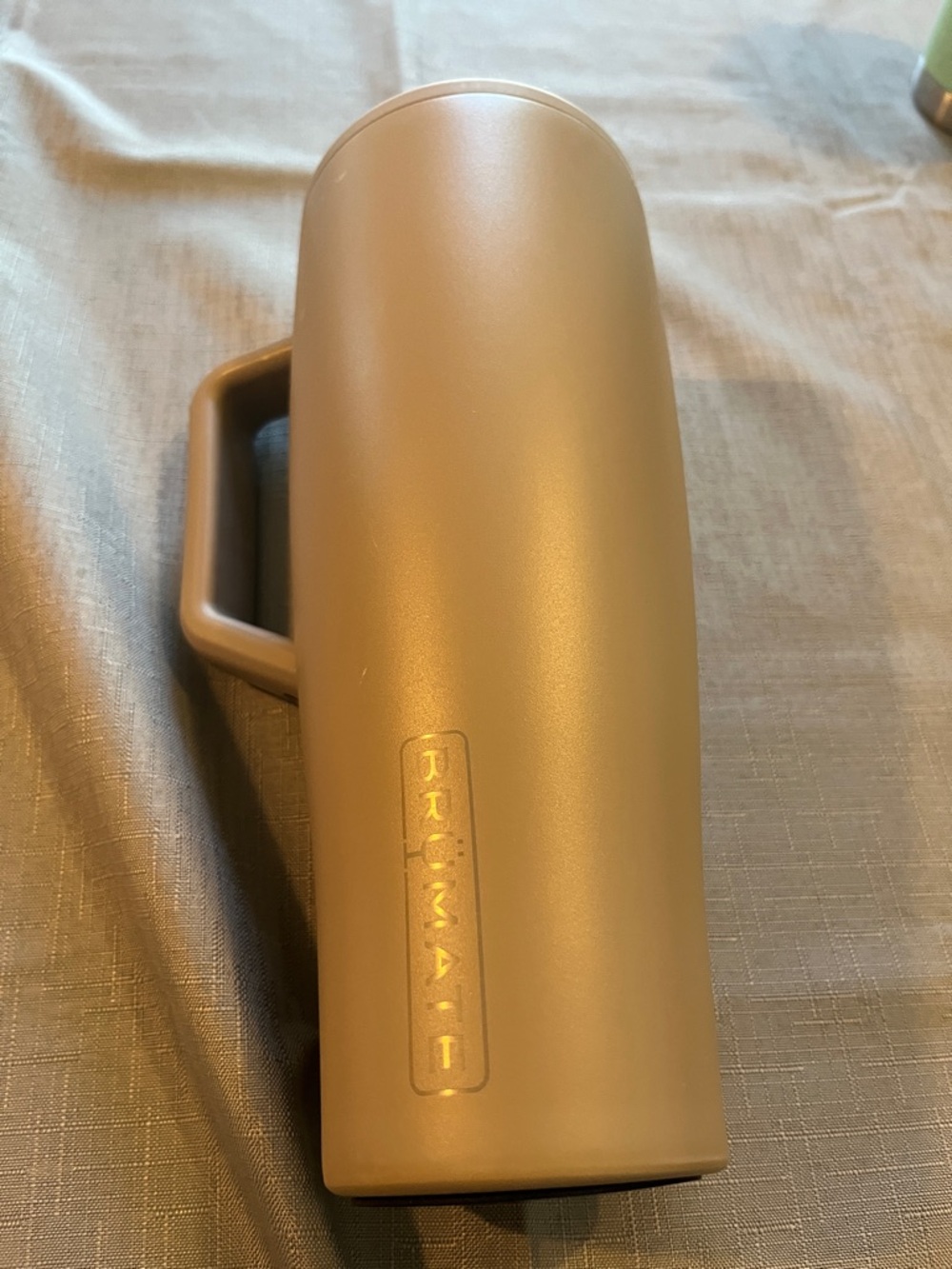 Matte Taupe Decorative Vase with Handle - Neutral Home Accent